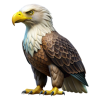 magnificent calm baroque A majestic bald eagle perched, NO BACKGROUND with Transparent Background. artisan png