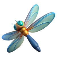 playful impressive A Dragonfly. NO BACKGROUND with Transparent Background. handcrafted png