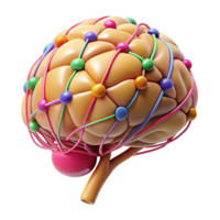 deslumbrante Eterno uma humano cérebro com colorida neural caminhos. não fundo com transparente fundo. png