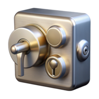 nostalgic beautiful Deadbolt lock, brushed nickel, NO BACKGROUND with Transparent Background. authentic png