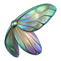 joyful dazzling Alien insect wing with iridescent patterns NO BACKGROUND with Transparent Background. crisp png