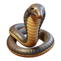 signature modern A coiled king cobra snake, NO BACKGROUND with Transparent Background. artisan png