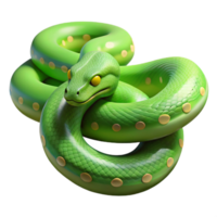 stunning peaceful coastal A slithering green tree python, NO BACKGROUND with Transparent Background. handcrafted png