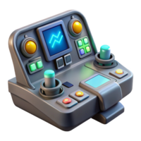 remarkable surreal Spaceship cockpit control panel, buttons, screens, glowing lights, NO BACKGROUND with Transparent Background. ultra HD png