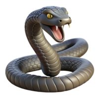 stunning romantic rustic A venomous cobra snake. NO BACKGROUND with Transparent Background. premium png
