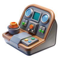 playful vibrant Detailed model of a spaceship cockpit control panel NO BACKGROUND with Transparent Background. expertly shot png