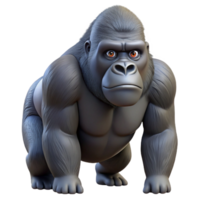 striking signature A realistic rendering of a gorilla NO BACKGROUND with Transparent Background. png