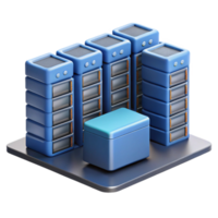 joyful alluring Data center with rows of servers, NO BACKGROUND with Transparent Background. perfect clarity png