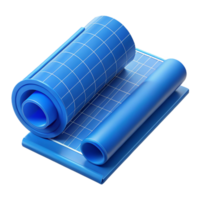 quintessential abstract Roll of architectural blueprints NO BACKGROUND with Transparent Background. top-tier png