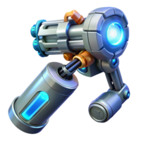 striking distinctive Robot arm cannon with glowing energy barrel NO BACKGROUND with Transparent Background. png