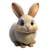mysterious enchanting A fluffy rabbit with long ears. NO BACKGROUND with Transparent Background. professional png