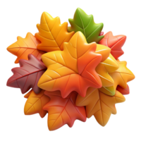 mesmerizing coastal Pile of colorful autumn leaves cropped close NO BACKGROUND with Transparent Background. handcrafted png