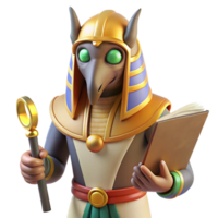 passionate serene Thoth, Egyptian god of writing and knowledge NO BACKGROUND with Transparent Background. handcrafted png