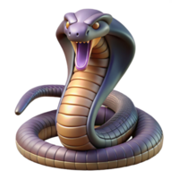 memorable vintage A king cobra with hood flared, NO BACKGROUND with Transparent Background. elite png