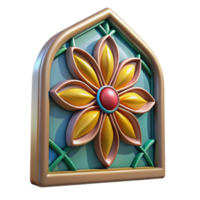 magnificent dynamic avant-garde Stained glass window fragment, floral pattern, NO BACKGROUND with Transparent Background. top-tier png