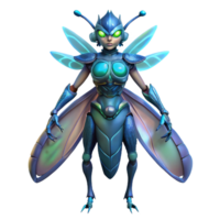 mesmerizing sought-after Alien insect queen, chitinous armor, bioluminescent, NO BACKGROUND with Transparent Background. png