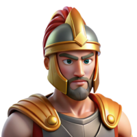 mesmerizing playful futuristic Ares, Greek god of war, wearing a helmet NO BACKGROUND with Transparent Background. genuine png
