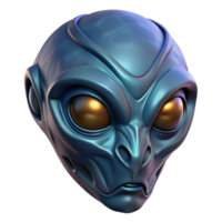 tranquil fascinating Alien mask with intricate carvings and glowing eyes. NO BACKGROUND with Transparent Background. detailed png