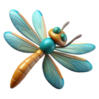 tranquil beautiful Dragonfly with wings outstretched NO BACKGROUND with Transparent Background. authentic png