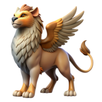 serene distinguished Griffin, eagle-lion hybrid, proud stance, NO BACKGROUND with Transparent Background. png
