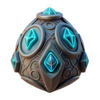 stunning notable Alien artifact, glowing runes, intricate carvings, NO BACKGROUND with Transparent Background. png
