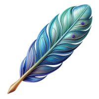 signature gothic A single, stylized feather with intricate patterns. NO BACKGROUND with Transparent Background. masterfully captured png