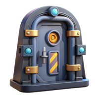 glorious calm coastal Spaceship door with locking mechanism and warning lights NO BACKGROUND with Transparent Background. fine detail png
