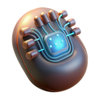 sought-after artistic Cybernetic implant, glowing circuitry, embedded in skin, NO BACKGROUND with Transparent Background. masterfully captured png