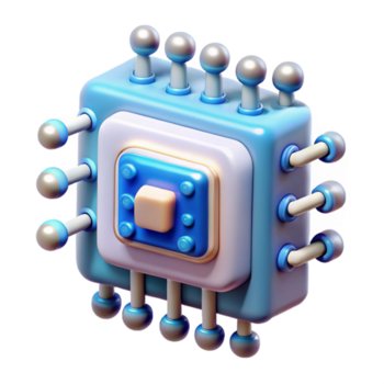 notevole moderno artificiale intelligenza nucleo con complesso circuiteria no sfondo con trasparente sfondo. galleria standard png