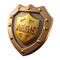 mysterious pristine Aegis, shield of Zeus, protective symbol, NO BACKGROUND with Transparent Background. fine detail png