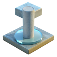 serene nostalgic futuristic Concrete pillar cross-section NO BACKGROUND with Transparent Background. professional png
