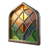striking impressionist Stained glass window panel, abstract design, NO BACKGROUND with Transparent Background. top-tier png