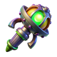 spectacular futuristic Alien weapon with organic design and glowing energy source NO BACKGROUND with Transparent Transparent Background. ultra HD png