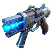 esplêndido misterioso gótico ficção científica plasma rifle com brilhando energia célula não fundo com transparente fundo. 8k png