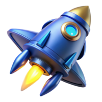 wonderful traditional Spaceship thruster, glowing blue, detailed mechanics, NO BACKGROUND with Transparent Background. handcrafted png