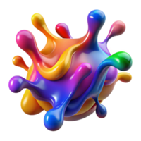 signature art deco A colorful, abstract splash of paint. NO BACKGROUND with Transparent Background. museum quality png