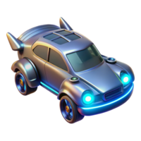 gorgeous contemporary Futuristic flying car with glowing headlights NO BACKGROUND with Transparent Background. ultra HD png