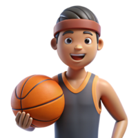 unforgettable coastal Professional athlete holding a basketball, NO BACKGROUND with Transparent Background. authentic png