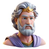 notable victorian Zeus, King of the Gods, realistic portrait, NO BACKGROUND with Transparent Background. studio quality png
