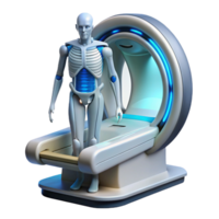 mesmerizing modern Futuristic medical scanner displaying anatomical data NO BACKGROUND with Transparent Background. perfect clarity png