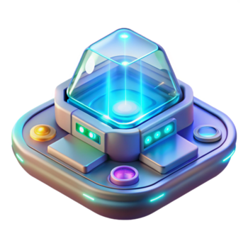 tidlös konst deco trogen kommunikation enhet med holografiska gränssnitt Nej bakgrund med transparent bakgrund. felfri png