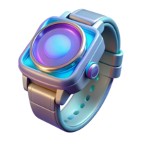 wonderful notable Futuristic watch, holographic display, sleek design, NO BACKGROUND with Transparent Background. png