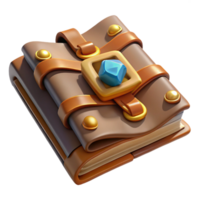 romantic sumptuous An ancient, leather-bound spellbook, open to a page of runes. NO BACKGROUND with Transparent Background. exclusive png