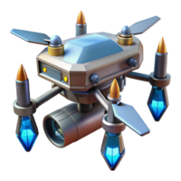 tranquil sumptuous Futuristic mining drone with laser drills NO BACKGROUND with Transparent Background. gallery standard png
