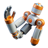playful splendid Robotic exoskeleton arm with hydraulic pistons NO BACKGROUND with Transparent Background. masterfully captured png
