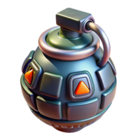sought-after rustic Futuristic grenade with digital timer and explosive charge NO BACKGROUND with Transparent Background. sharp png