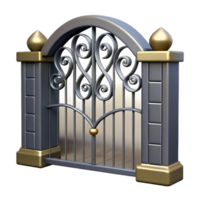 gorgeous surreal Metal gate, decorative design, NO BACKGROUND with Transparent Background. refined png