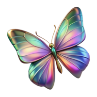 picturesque impressionist A single, delicate butterfly, iridescent wings. NO BACKGROUND with Transparent Background. elite png
