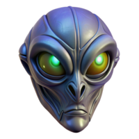 pristine whimsical baroque Alien mask with intricate carvings and glowing eyes. NO BACKGROUND with Transparent Background. genuine png