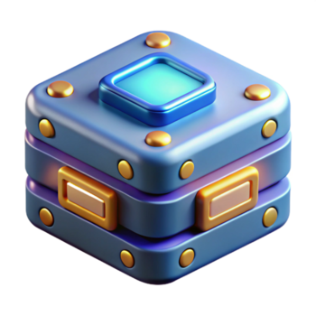 Impressionante armonioso urbano futuristico dati Conservazione dispositivo con lampeggiante luci no sfondo con trasparente sfondo. precisione png